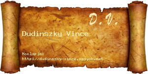 Dudinszky Vince névjegykártya